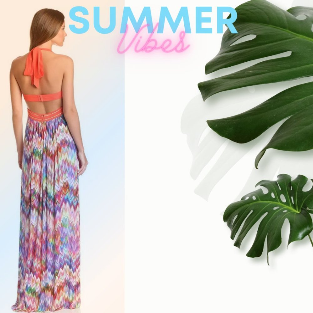 Missoni style Halter Maxi Dress NWT